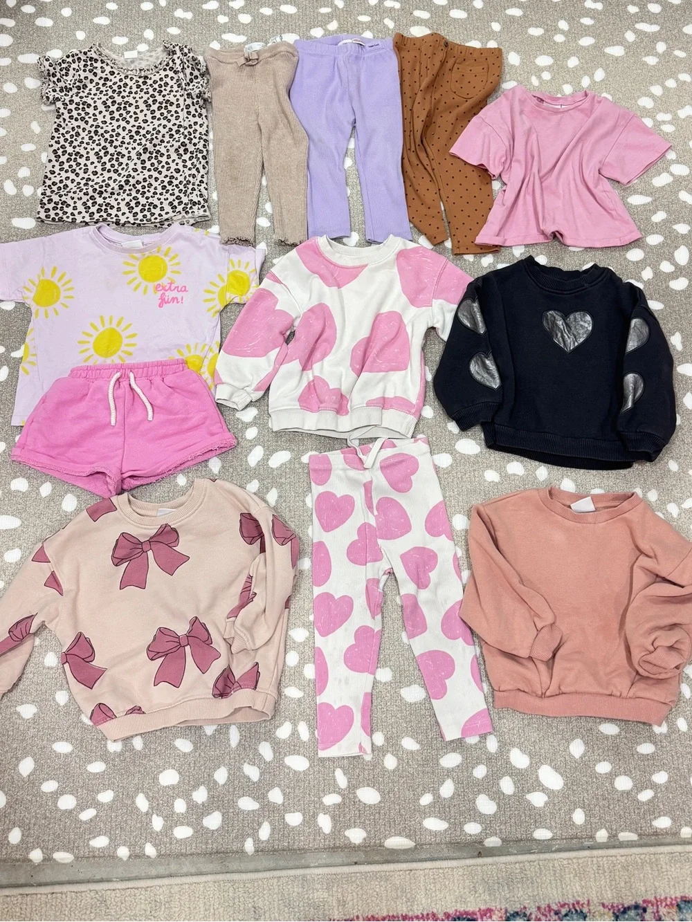 Lot of 12 Zara Kids sweatshirt set long sleeve pullover leggings tee shorts